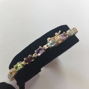 Sterling Silver birthstone tennis bracelet.